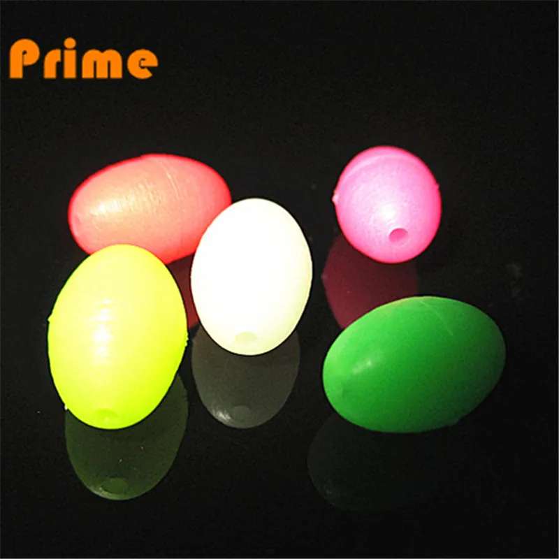 

100pcs/lot 7*10 8*12 Fishing plastic hard oval luminous beads Fly Fishing Lure Sabiki Snapper Rig DIY Terminal Accessories