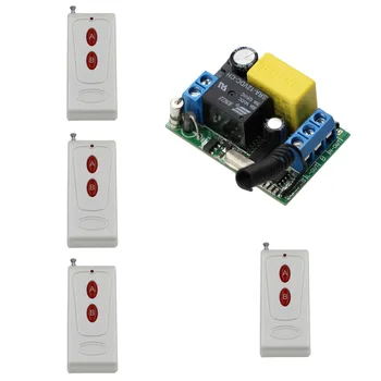 

AC 220V Wireless Remote Control Switch Remote Light Switch System Output Radio 220V 1CH 10A Relay Receiver + 4Pcs Transmitter