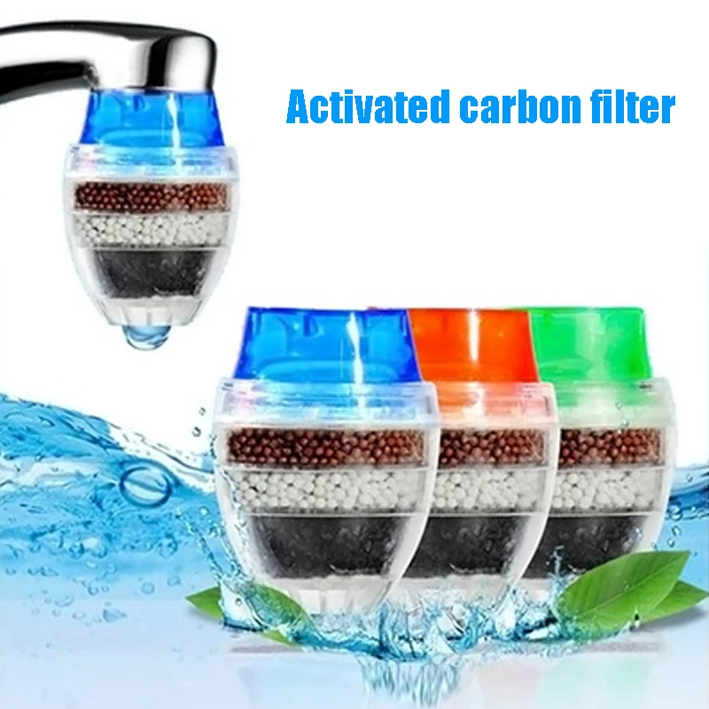 Faucet Water Filter 13*9*6cm Purifier Filtration Cartridge 3 Color Activated Carbon Replacement Durable Home Supplies Tap