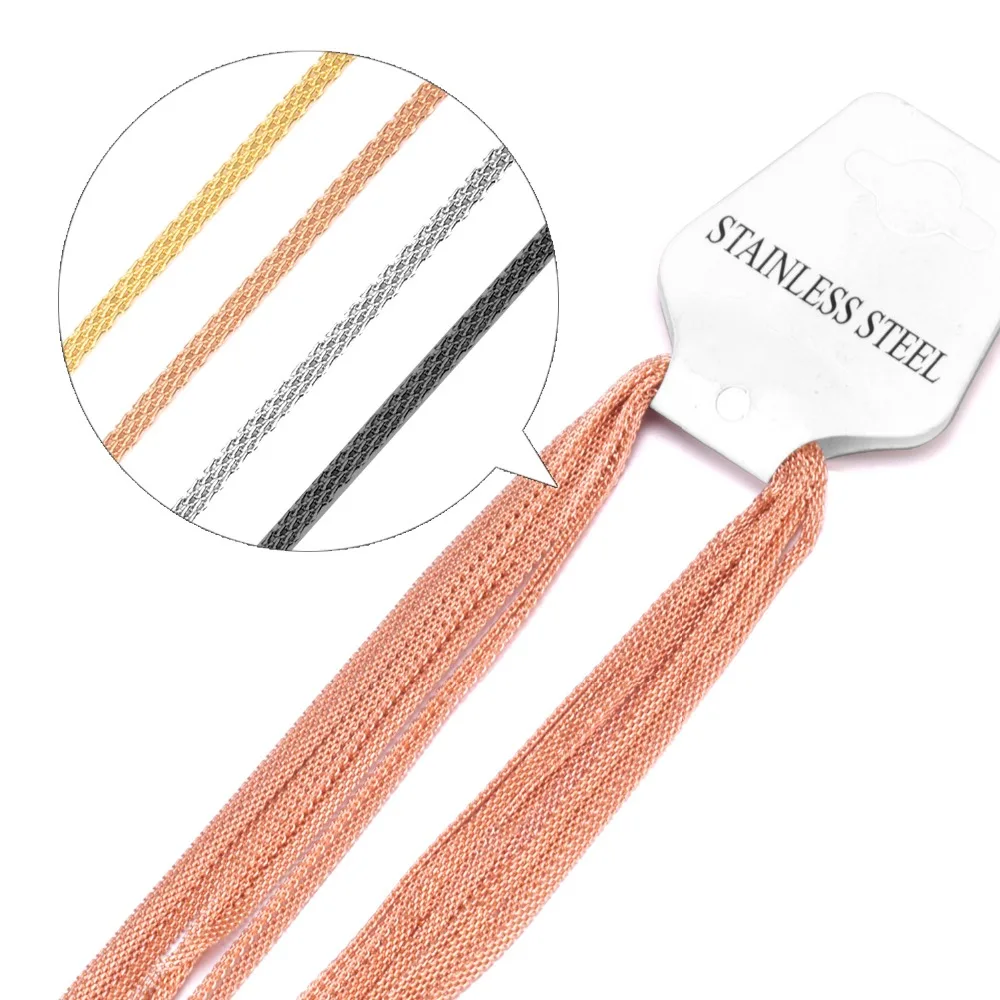 

10pcs/lots Chain Necklaces For Accessories Width 2mm Gold/Silver/Rose Gold/Black Stainless Steel Lobster Clasp Necklace Jewelry
