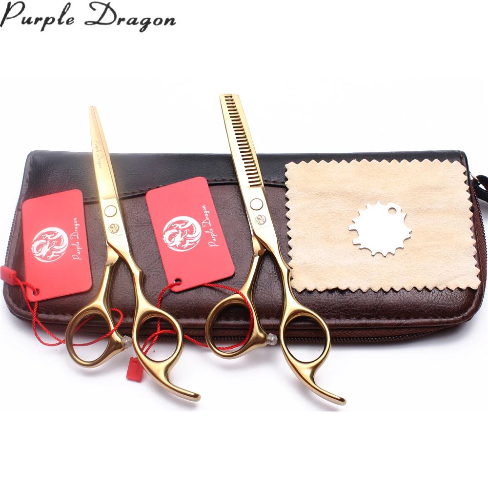 

6" 17.5cm JP Stainless Gold Straight Scissors Thinning Shears Pet Scissors Professional Grooming Scissors Dog Scissors Kit Z1005