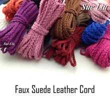 6 мм x 2,5 мм плоский Плетеный шнурок из искусственной замши и кожи-2 м каждая фотография