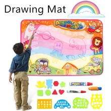 Развивающий волшебный водный коврик для рисования, ручка для воды, креативная доска для рисования, краска, акварель, забавные игры, игрушки, детские поделки