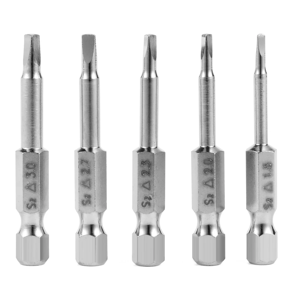 5 Size= One Set Triangle Head Screwdriver Bits S2 Steel 1/4