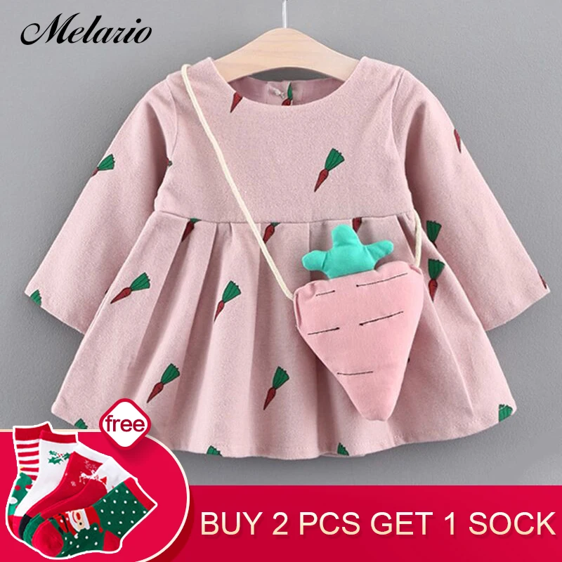 

Melaro Girls Dress 2019 New Autumn Kids Clothes Long Sleeve Cartoon Strawberry Pattern Children Clothing Baby Girls Dresses