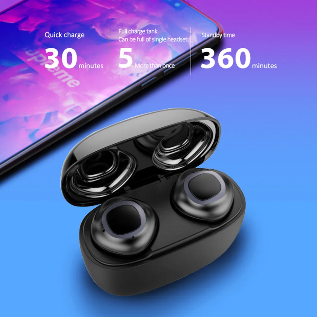 

Mini Twins True Wireless Sports Earbuds Bluetooth In-Ear Stereo Headphones