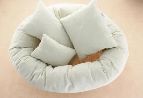 Однотонная удобная домашняя офисная мягкая короткая портативная хлопковая подушка для фотосъемки 4 шт - Цвет: Светло-серый