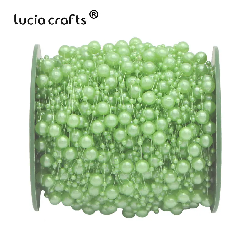 Lucia crafts 60 м/рулон смешанный 3/8 мм искусственный цепочка с жемчужными бусинами гирлянды искусственные цветы для свадьбы свадебный букет цветы C0613