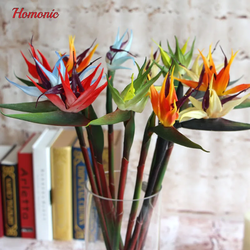 Quality artificial plants 57cm decorative artificial birds PU paradise