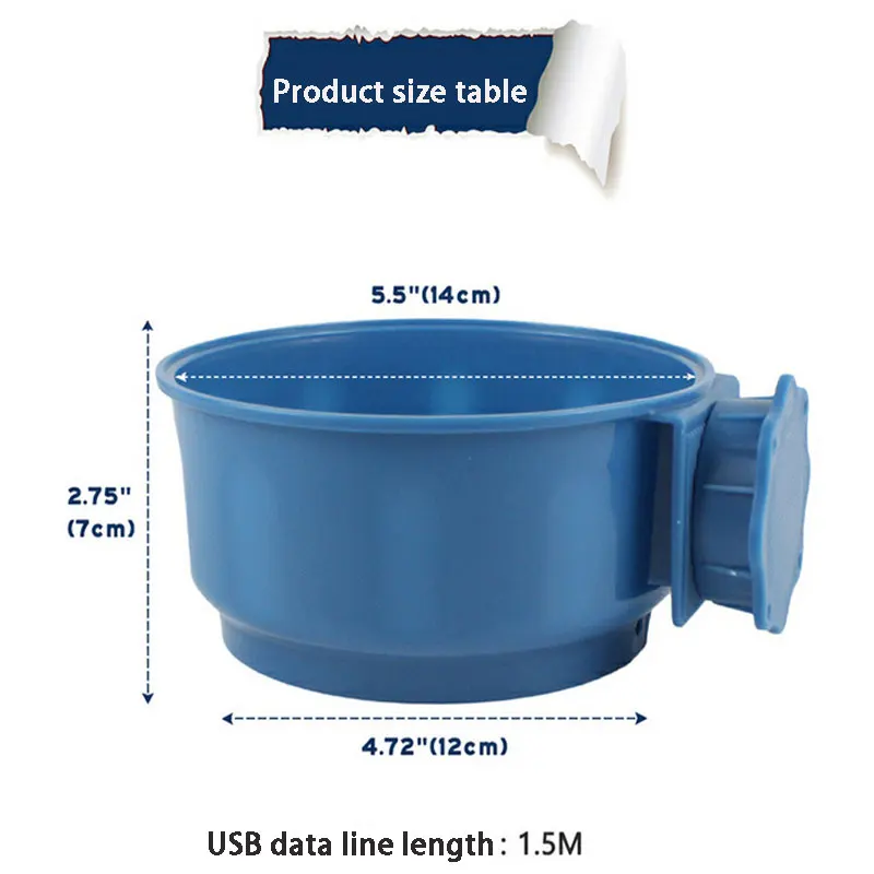 700 мл USB нагревательная миска для домашних животных, собак, кошек, миска для воды еды, безопасная для зимы пластиковая подвесная клетка, миска для напитков, автоматическая терморегулятор Cnstant