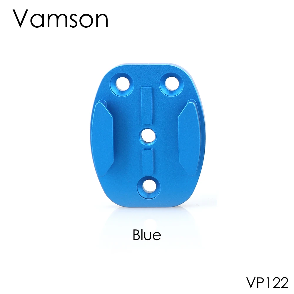 Vamson Accsessories для GoPro Hero 6 5 4 3 плоское крепление CNC Алюминиевый адаптер база поверхность доски для серфинга 4 отверстия для SJCAM VP122 - Colour: VP122-Blue