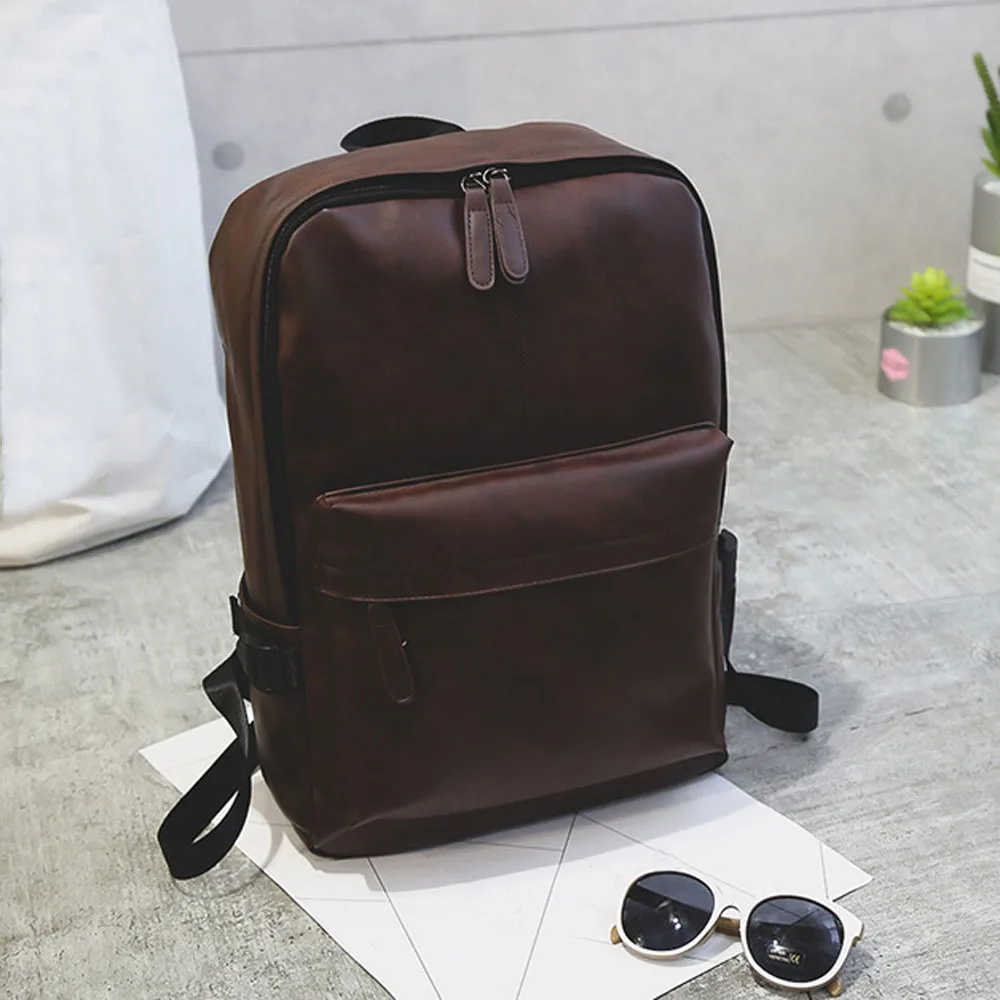 

Fresh and lively fashion Men's Women's Leather Backpack Laptop Satchel Travel School Rucksack Bag mochila feminina bagpack @C2