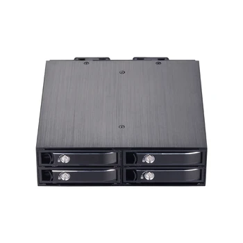

4-bay 2.5 inch internal SATA HDD/SSD aluminum mobile rack with hot-swap support 7mm / 9.5mm / 15mm HDD/SSD enclosure with lock
