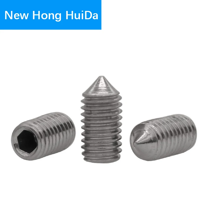 

Hex Head Socket Cap Set Grub Screw Hexagon Metric Thread Headless Allen Cone Point Head Screw Bolt 304 Stainless Steel M5