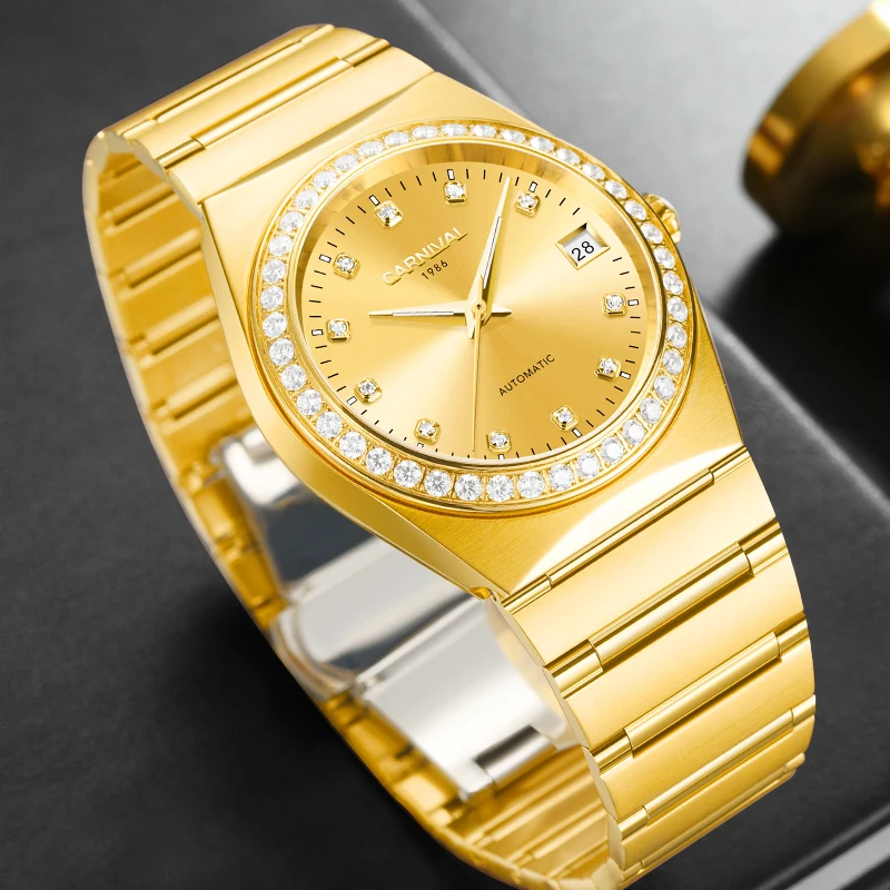 Карнавальный бренд Япония MIYOTA 21 Jewels автоматические механические часы для мужчин