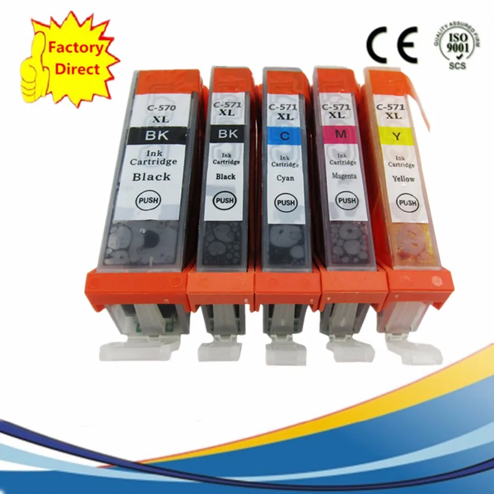 5 x PGI 570 PGI 570 PGI570 PGI 570XL PGI 570BK Ink Cartridge Replacement For Canon Pixma MG 6851