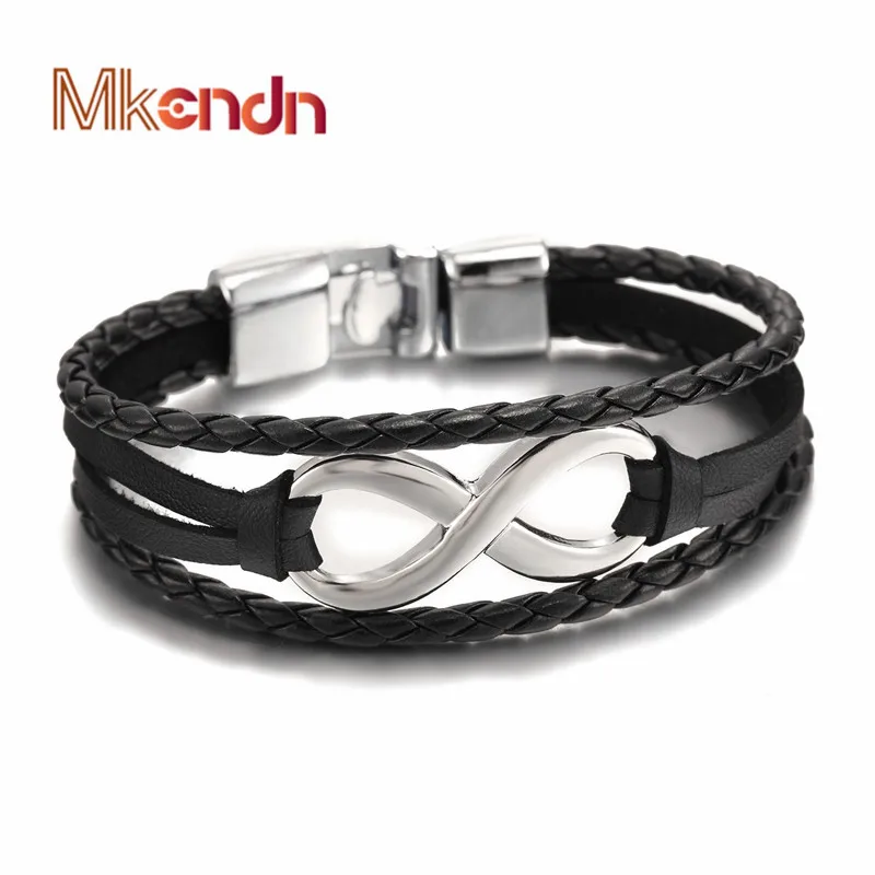 2017 Hot High Quailty Infinity Bracelet Bangle Genuine Leather 2017 Hot High Quailty Infinity Bracelet Bangle Genuine Leather Hand Chain Buckle Friendship Men Women In Charm Bracelets From Jewelry