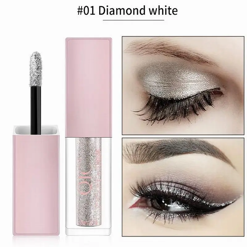 

QIC eye shadow color Shining diamond liquid Golden eye shadow High gloss powder Pearlescent Durable waterproof Silver