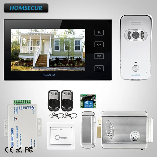 New  HOMSECUR 7" Wired Video&Audio Home Intercom+ Monitor for Home Security TC021-S Camera+TM704-B Monit