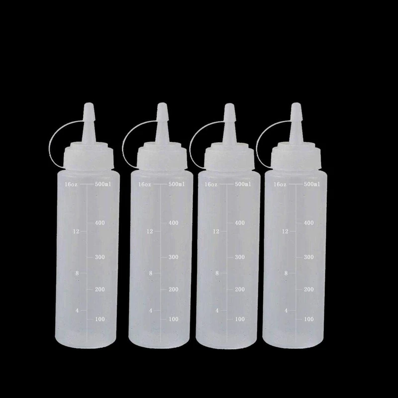 Мягкий пластмассовый флакон, натуральный прозрачные пластиковые бутылки с крышкой, измерение для перевязок, масла, барбекю, кухни, жидкостей и искусства
