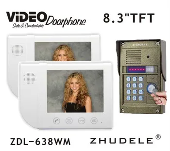 

Top quality Luxury Home Security Intercom System kits 8.3"LCD Screen & FRID Camera Night Vision ZHUDELE Brand (1v2) in stock