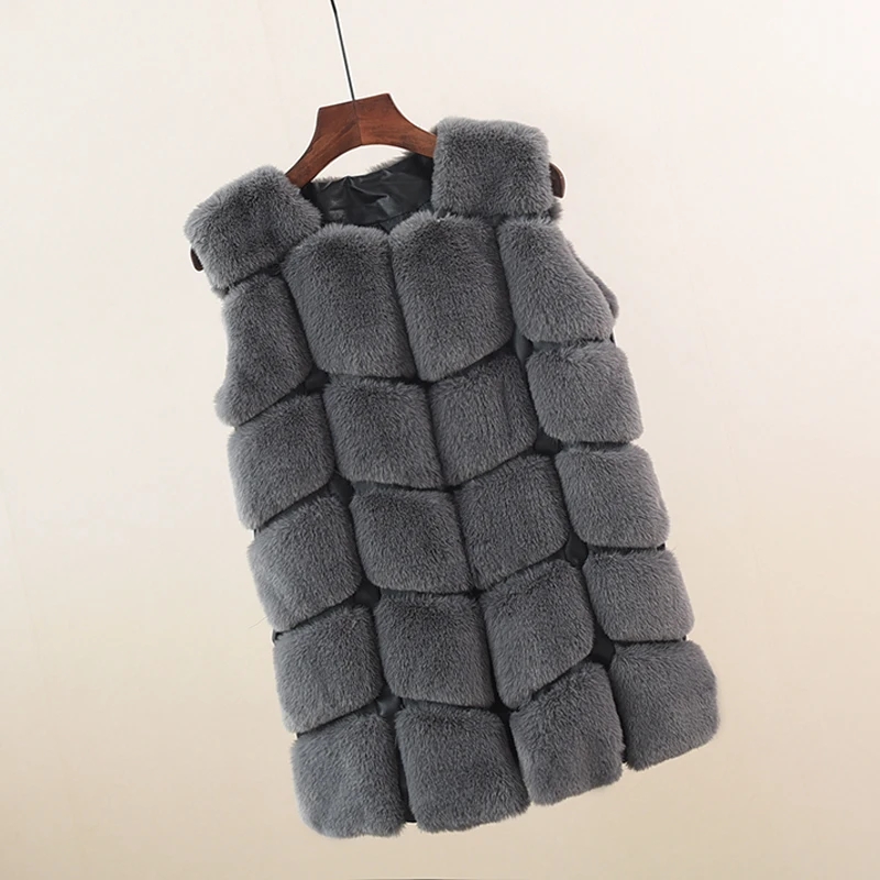 ALABIFU пальто из искусственного меха зимнее женское свободного размера плюс теплый жилет из искусственного меха без рукавов зимняя куртка для женщин casaco feminino 5XL