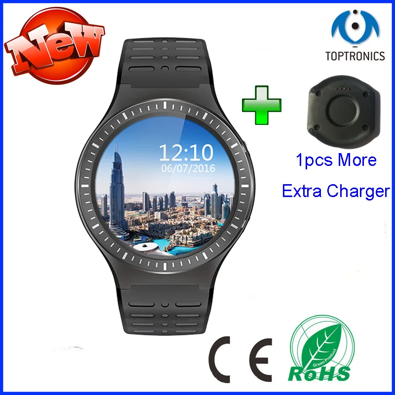 

3G Quad Core 8GB ROM Android 5.1 Smart Watch With 5.0 MP Camera GPS WiFi Bluetooth V4.0 Pedometer Heart Rate Monitoring PK KW88