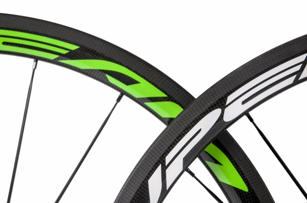 Perfect SuperTeam White and Green Full Carbon 700C Road Bike Wheelset 38mm Clincher wheel bicycle wheelet 4