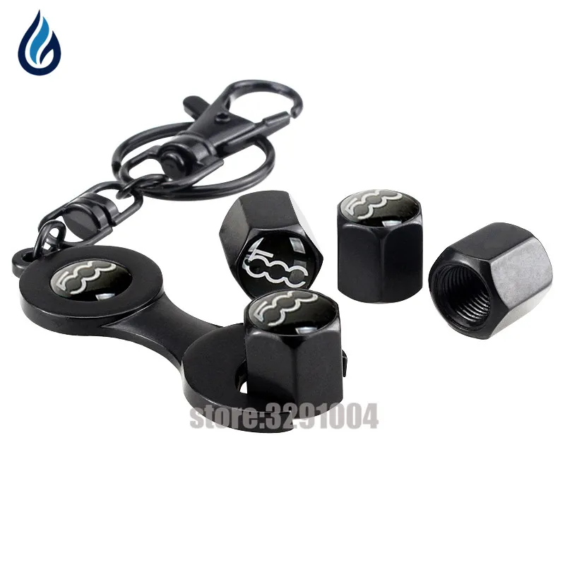 

For Fiat 500 Punto Stilo Bravo Ducato Freemont 124 600 Panda Siena Palio 500L 500x Doblo Car Wheel Tire Valve Stems Caps Wrench