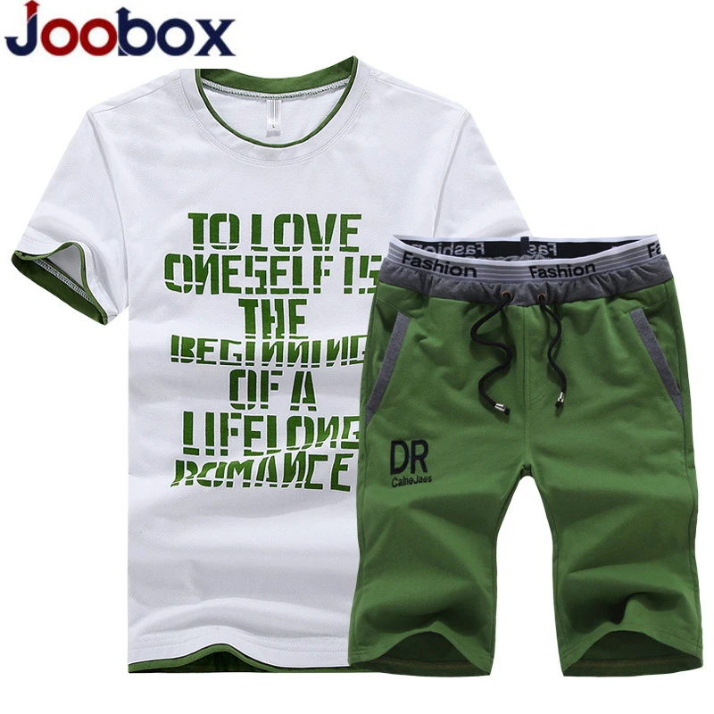 

2019 Brand New Men T Shirt Sets Summer Comfortable Short Sleeve Tshirt Homme Casual Set Male youth puls soze 4xl Two Piece Set