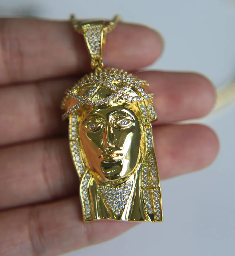 Jesus Piece Necklaces Pendant 60cm Chain Trendy New Men Jewelry Jesus