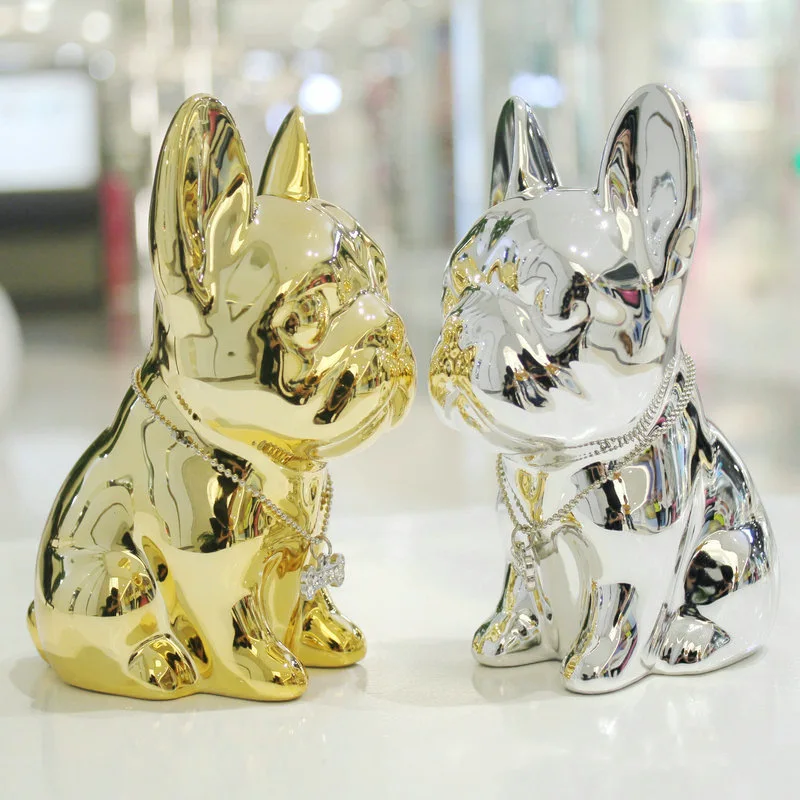 

Original Nordic Ins Wind Ceramic Dog Piggy Bank Creative Home Desktop Decoration Ornaments Birthday Gift Coin Piggy Bank