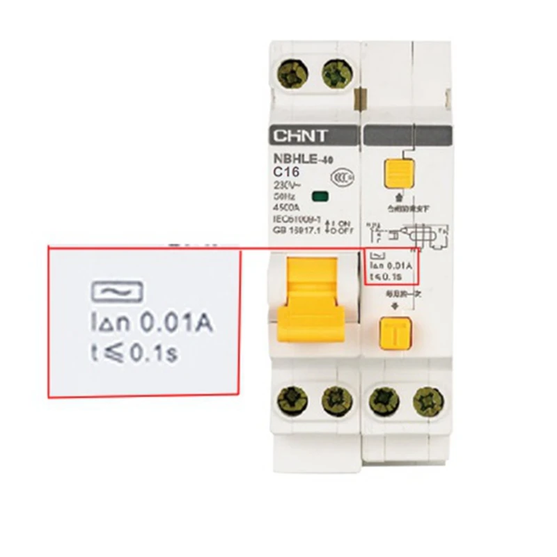 CHINT NBHLE-40 16A 20A 32A 40A 10MA 0.01A RCBO 1P+ N 230 В автоматический выключатель с защитой от перегрузки по току