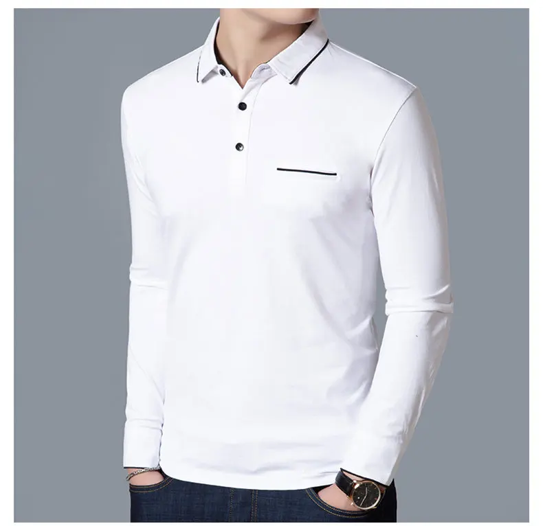 COODRONY футболка с длинным рукавом для мужчин брендовая деловая Повседневная футболка мужская футболка с отложным воротником Мужская мягкая хлопковая Футболка Homme 95005