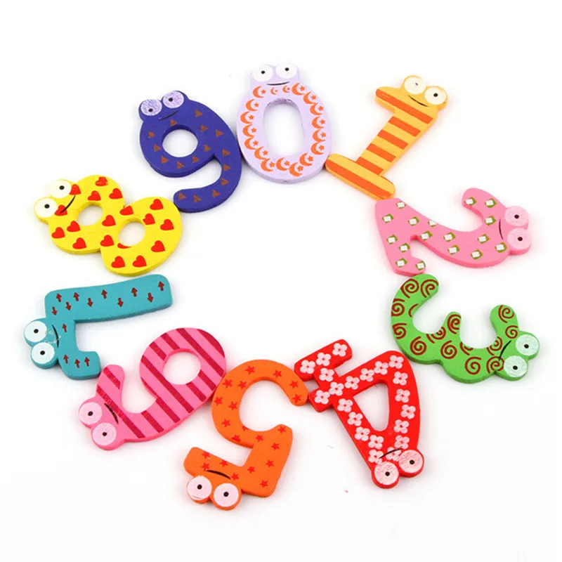 Number Magnetic Fridge Magnets Refrigerator Decor Wooden Fridge Magnets Refrigerator Magnets Souvenir Bright Colors Home Decor Kitchen Gadgets Best Birthday Gift for Kids