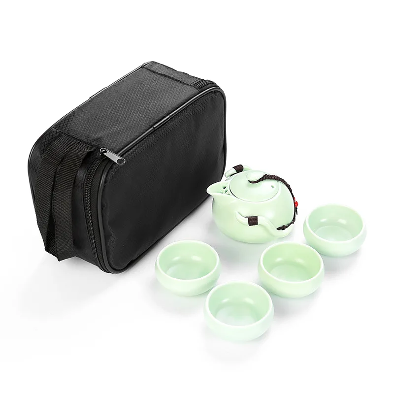 LIYIMENG Ceramic Teapot & Tea Cup for Kung Fu Puer Chinese Tea Pot Travel Portable Tea Set DrinkwareB12