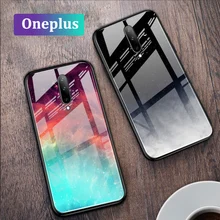 GFAITH For Oneplus 7 Pro Case Tempered Glass With Starry Gradient Design Phone Cover For Oneplus 7 Funda Coque
