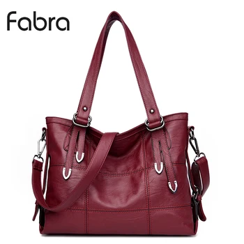 

Fabra Women PU Hobo Bag Fashion Shoulder Bag High Quality Handbag Casual Large Capacity Tote Female Vintage Bag Red