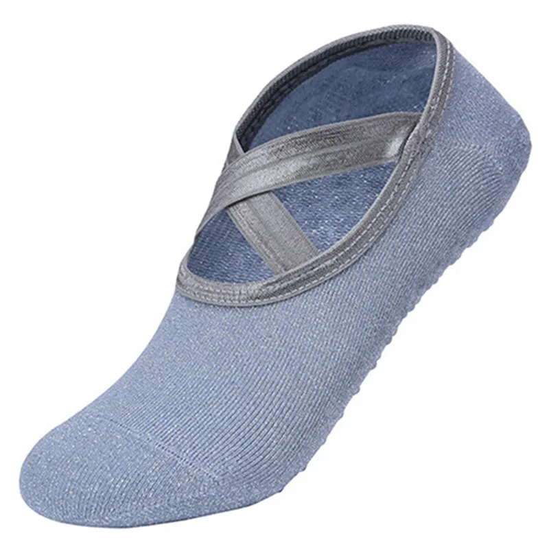 Women's Socks Hosiery Underwear Silver Silk Socks Non-slip Open Back Round Head Straps Dance Sporting Cotton Sock Slippers
