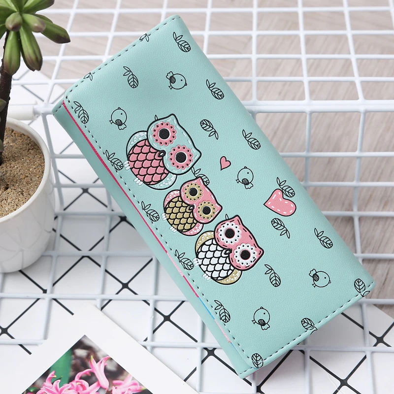 

Simple Retro Owl Printing Long Wallet Coin Purse Card Holders Woman Wallet Cards ID Holder Purses Bag Burse Notecase