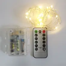 5 м 50 светодиодный s Серебряный провод водонепроницаемые рождественские огни Светодиодный струнный свет& AA батарейный отсек+ пульт дистанционного управления для праздничного украшения