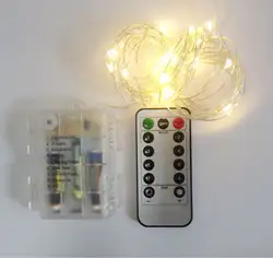 5 м 50 светодио дный LED s серебряная проволока водостойкие Рождественские огни светодио дный светодиодные гирлянды и AA батарейный блок +