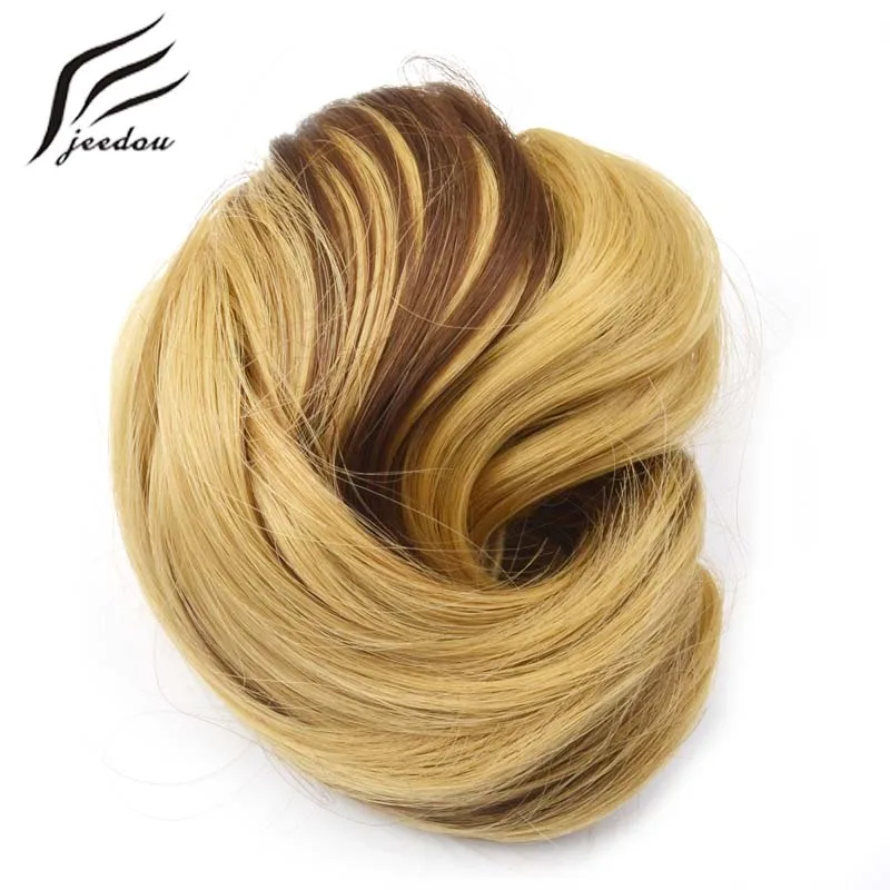 Jeedou Synthetic Curly Hair Chignon Bun Pad Rubber Band 60g Chic and Trendy Hottest Hair Trends Hairpieces