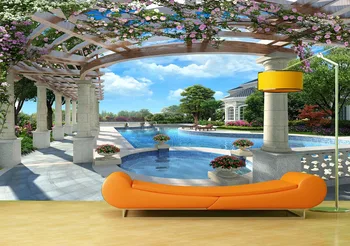 

Custom Wallpaper Murals Wall Modern Swimming Pool Self Adhesive Vinyl Wall Sticker Poster Wall Paper Home Decor