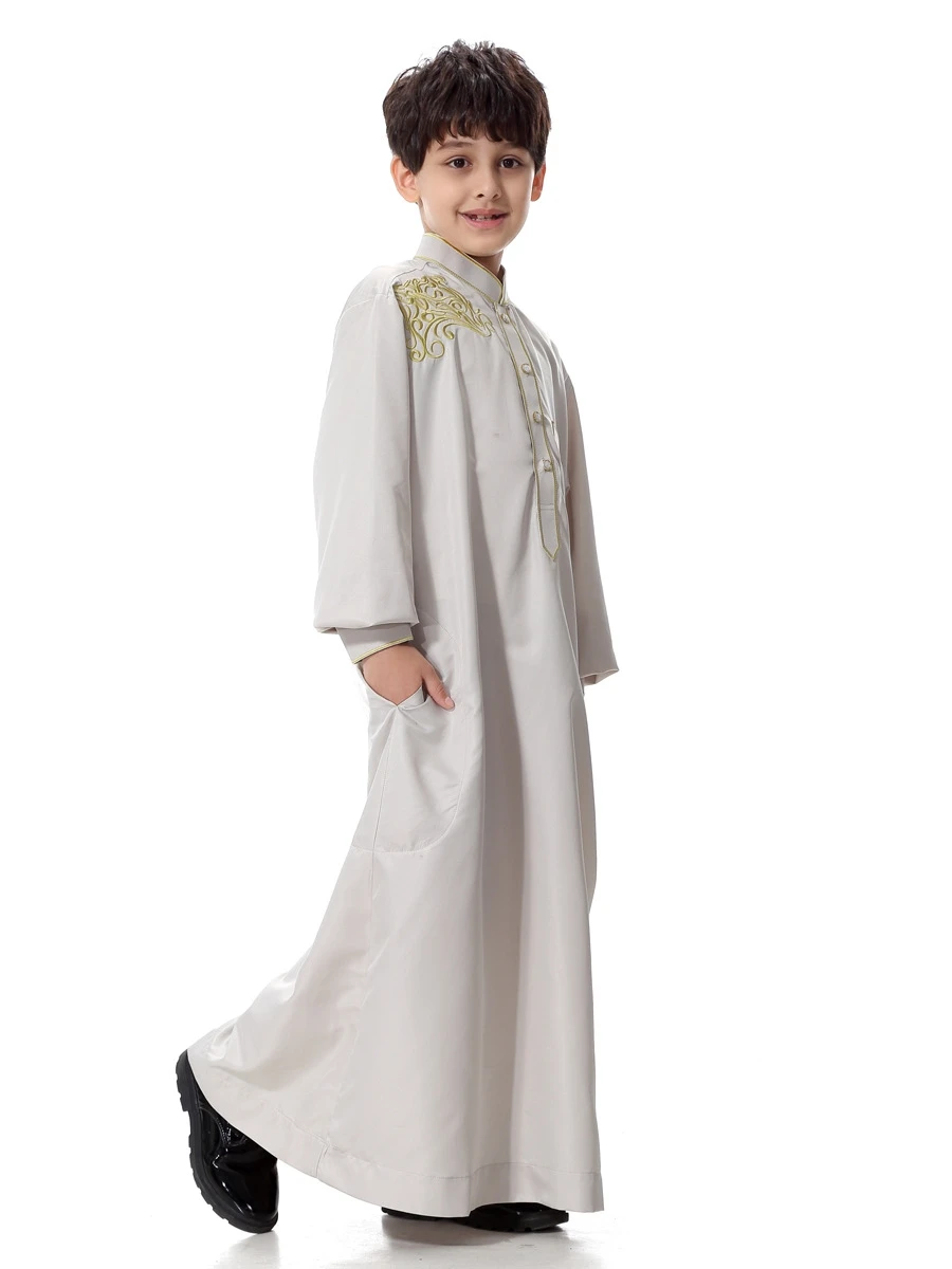 Исламский мусульманский костюм для мальчиков, кафтан, джубба, Тобе, Средний Восток, мусульманский кафтан, Длинные стили, кафтан, костюм для