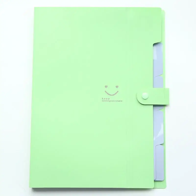Разноцветные конфеты кавай 32,4x23,6x1,9 см улыбка Водонепроницаемая папка для файлов 5 слоев Сумка для документов офисные канцелярские принадлежности ПВХ школьные принадлежности - Цвет: Зеленый