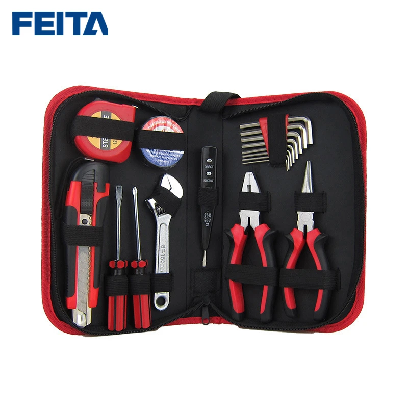 

FEITA 18pcs/Set Garden Home Repair Tool Set Kit Screwdriver Utility Knife Plier DIY Handy Case Hand Household Tools Set