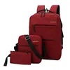 Mochila masculina backpack set 3 Pcs/set male Shoulder Bag Teenagers Man Student Book Bag erkek sırt çantası para adolescentes 4