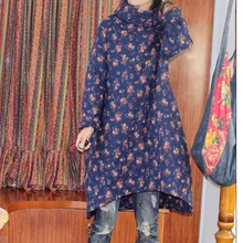 Original folk style basin collar jacket coat plus size loose pure cotton ultra thin cotton-padded clothes long cotton robe gown