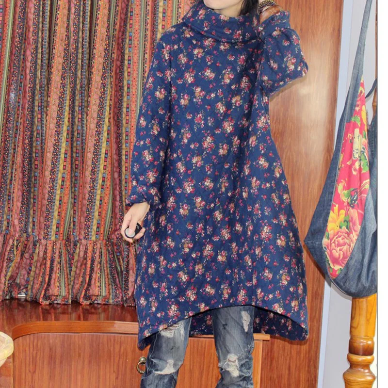 Original folk style basin collar jacket coat plus size loose pure cotton ultra thin cotton padded